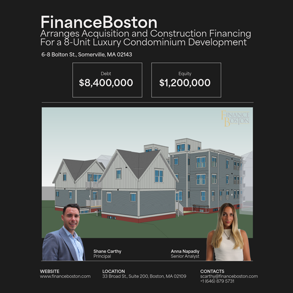 FinanceBoston Arranges Acquisition and Construction Financing For an 8-Unit Luxury Condominium Development in Somerville, MA.